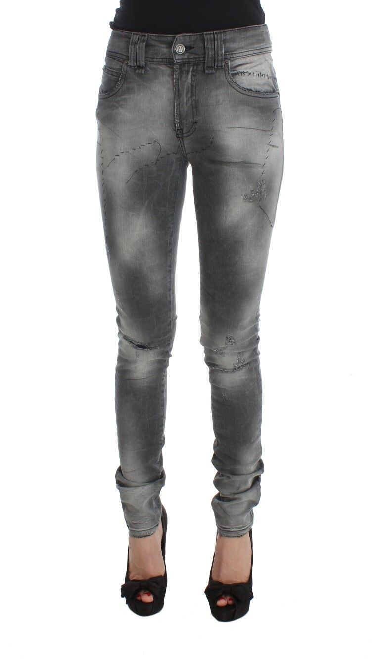 John Galliano Gray Wash Cotton Blend Slim Fit Denim Jeans Pants John Galliano