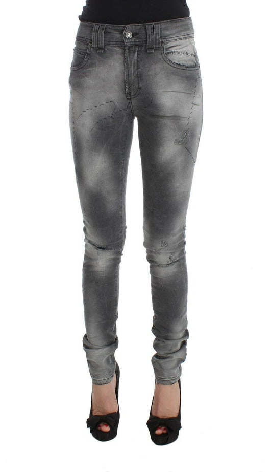 John Galliano Gray Wash Cotton Blend Slim Fit Denim Jeans Pants John Galliano