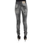 John Galliano Gray Wash Cotton Blend Slim Fit Denim Jeans Pants