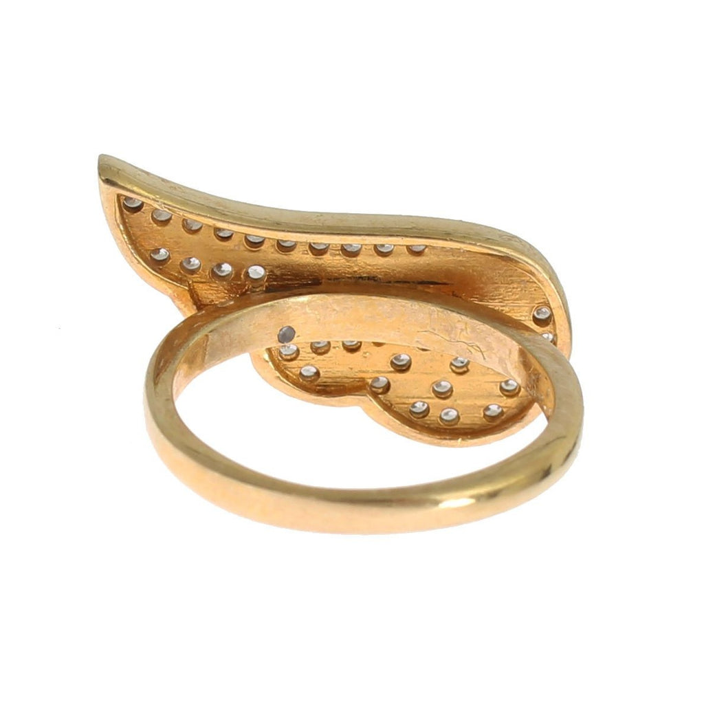Nialaya Womens Clear CZ Gold 925 Silver Authentic Ring