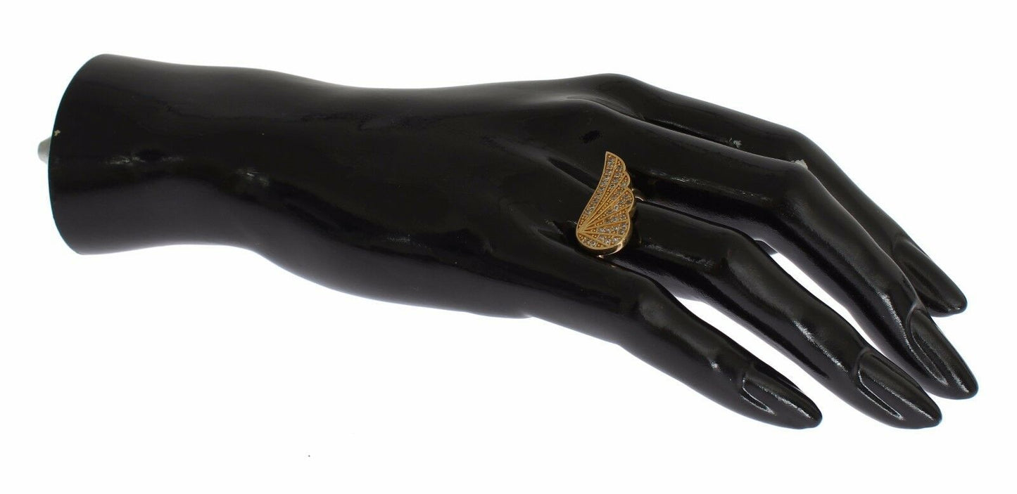 Nialaya Womens Clear CZ Gold 925 Silver Authentic Ring Nialaya