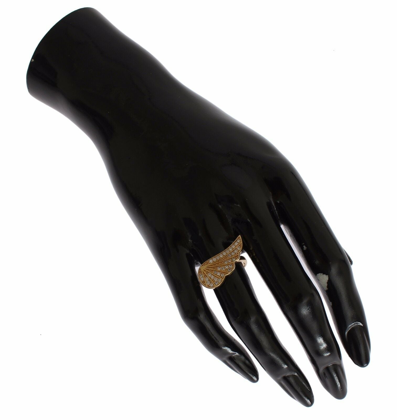 Nialaya Womens Clear CZ Gold 925 Silver Authentic Ring Nialaya