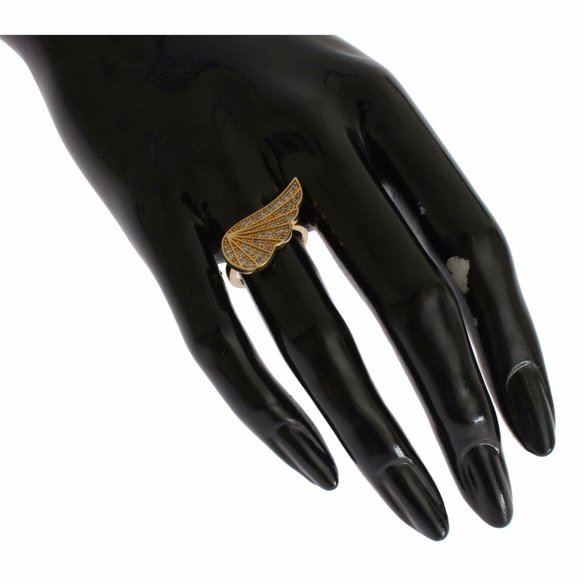 Nialaya Womens Clear CZ Gold 925 Silver Authentic Ring