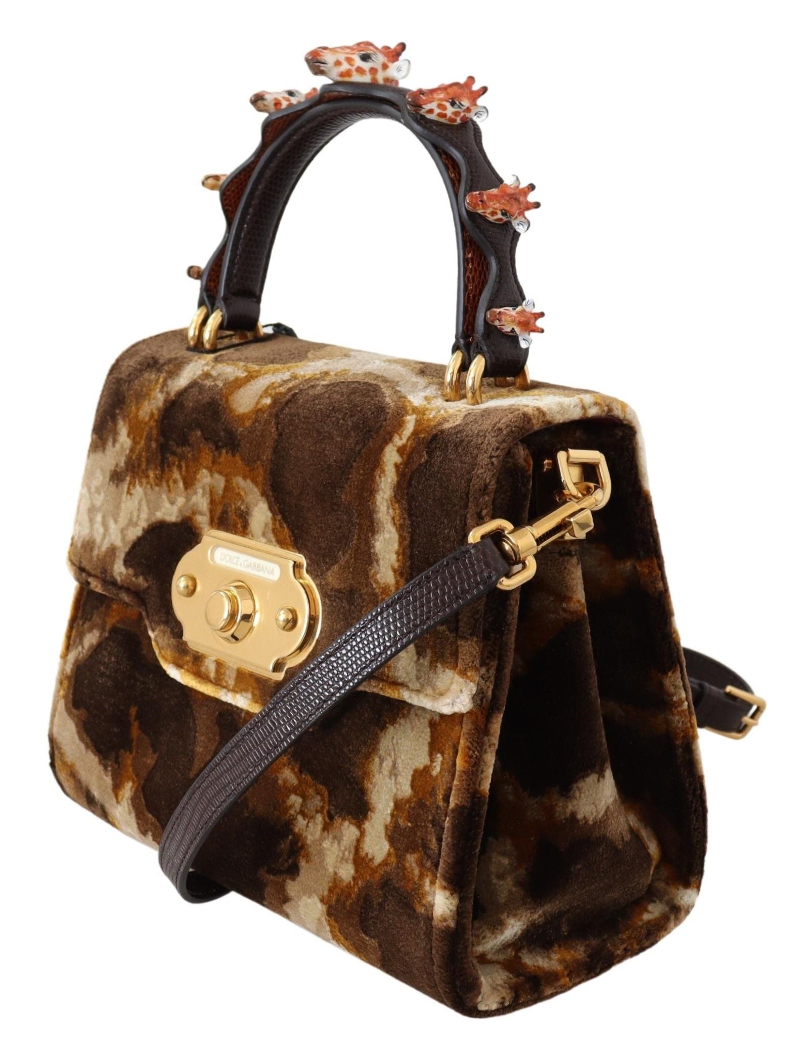 Dolce & Gabbana Brown Giraffe Crossbody Purse Borse WELCOME Purse Dolce & Gabbana