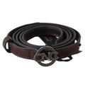 Costume National Brown Skinny Leather Round Logo Buckle Belt