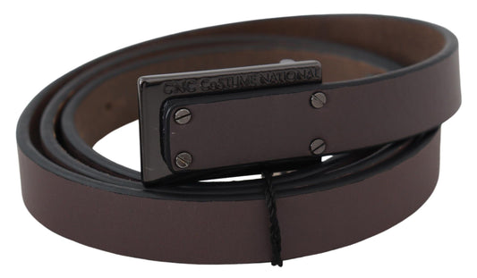 Costume National Brown Leather Tactical Logo Buckle Dark Costume National