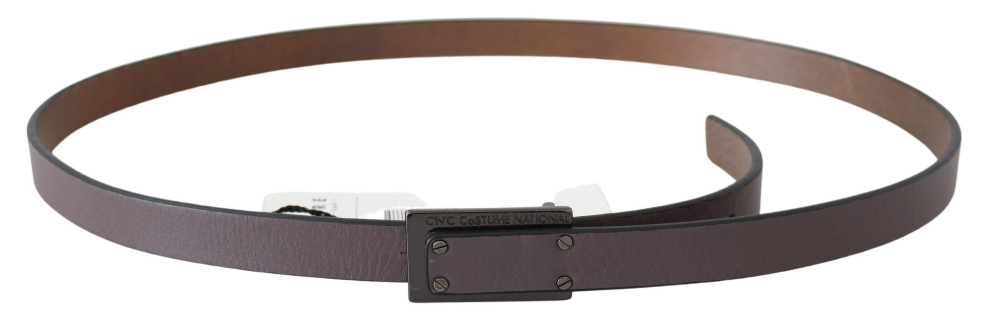 Costume National Brown Leather Tactical Logo Buckle Dark Costume National