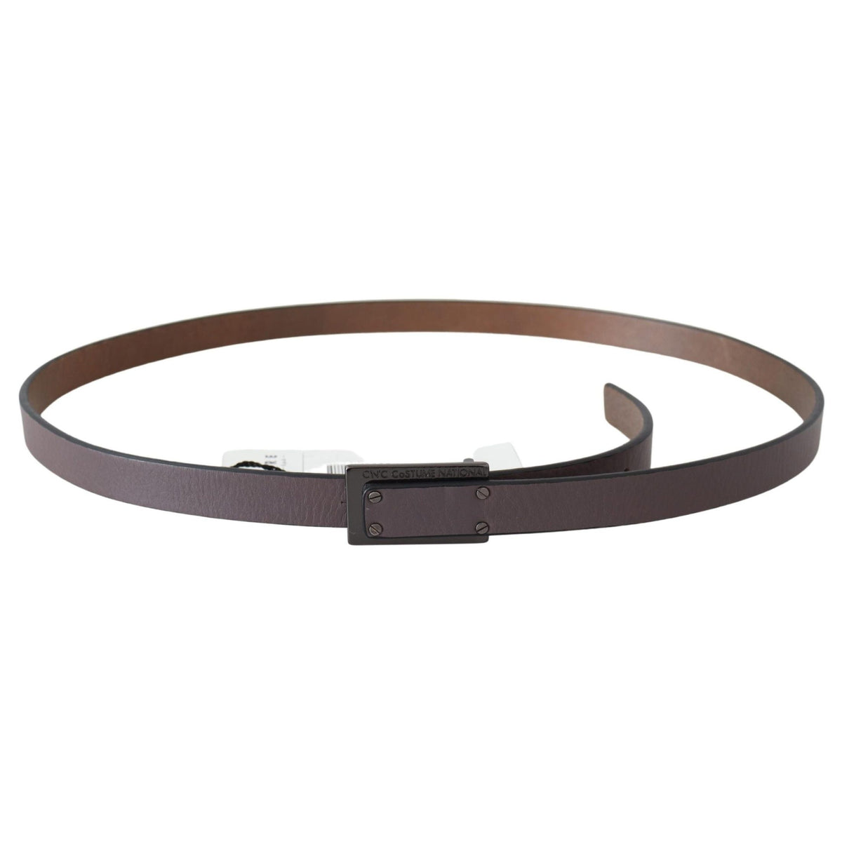 Costume National Brown Leather Tactical Logo Buckle Dark