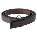 Costume National Brown Leather Tactical Logo Buckle Dark