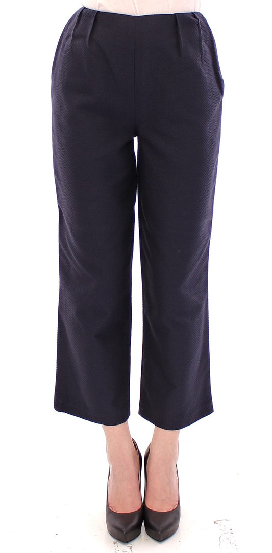 Andrea Incontri Blue Cropped Cotton Pants Andrea Incontri