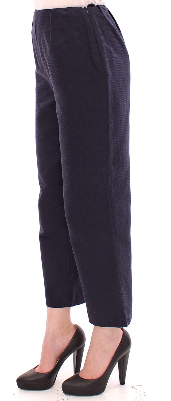 Andrea Incontri Blue Cropped Cotton Pants Andrea Incontri