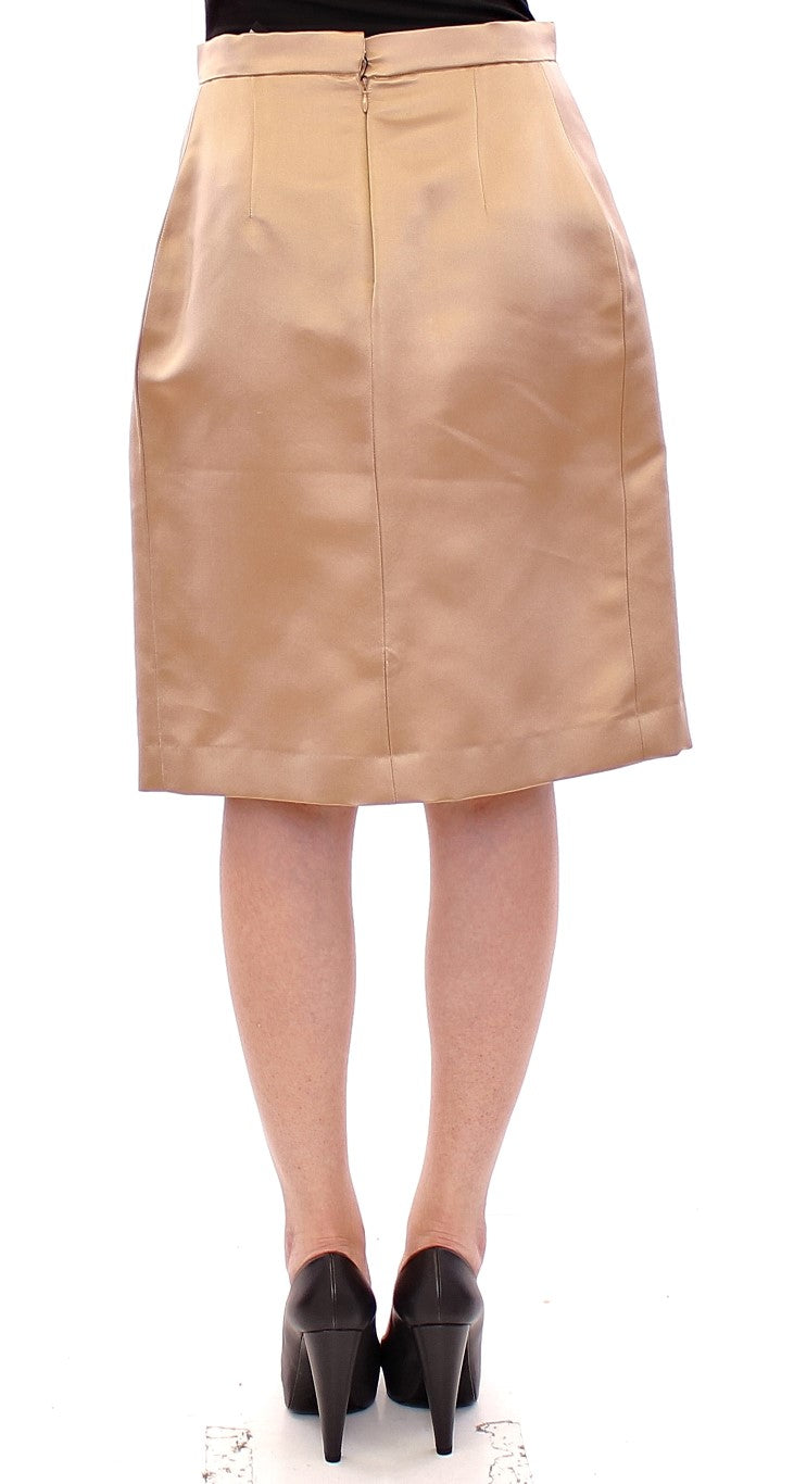 Andrea Incontri Brown Silk Solid Mini Pleated Skirt Andrea Incontri