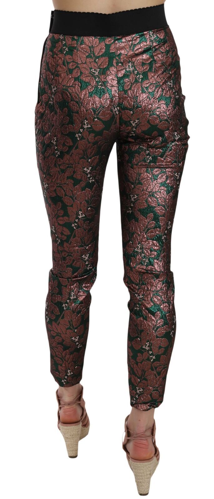 Dolce & Gabbana Multicolor Iridescent Brocade Jacquard Trousers Crop Pants Dolce & Gabbana