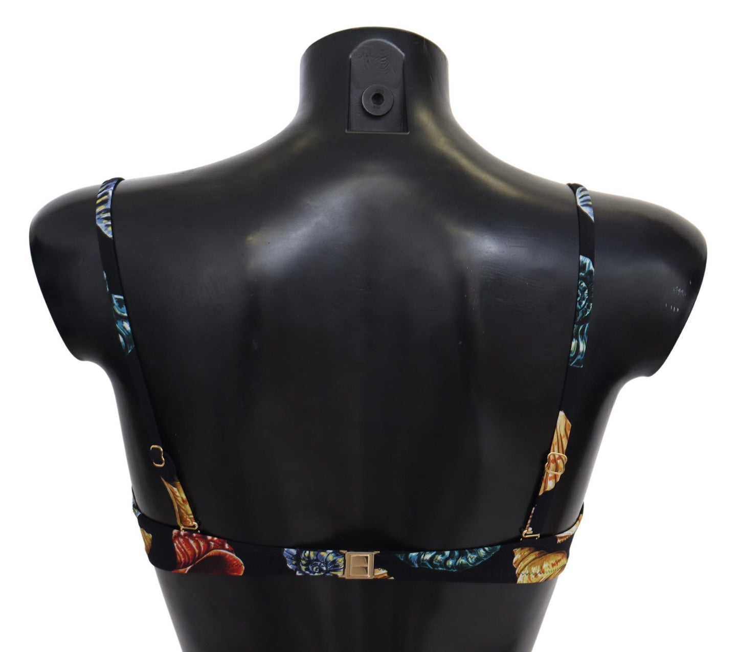 Dolce & Gabbana Black Seashells Print Women Swimwear Bikini Tops Dolce & Gabbana