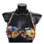 Dolce & Gabbana Multicolor Floral Print Swimwear Bikini Tops