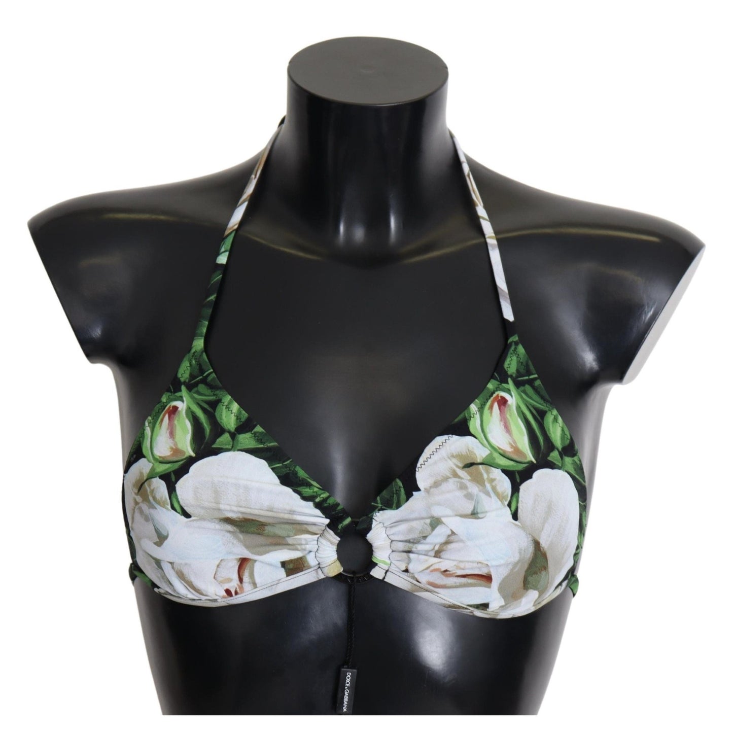 Dolce & Gabbana Multicolor Floral Print Halter Swimwear Bikini Top