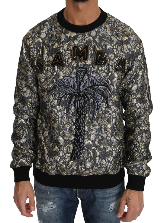 Dolce & Gabbana Multicolor SAMBA Jacquard Palmtree Pullover Sweater Dolce & Gabbana