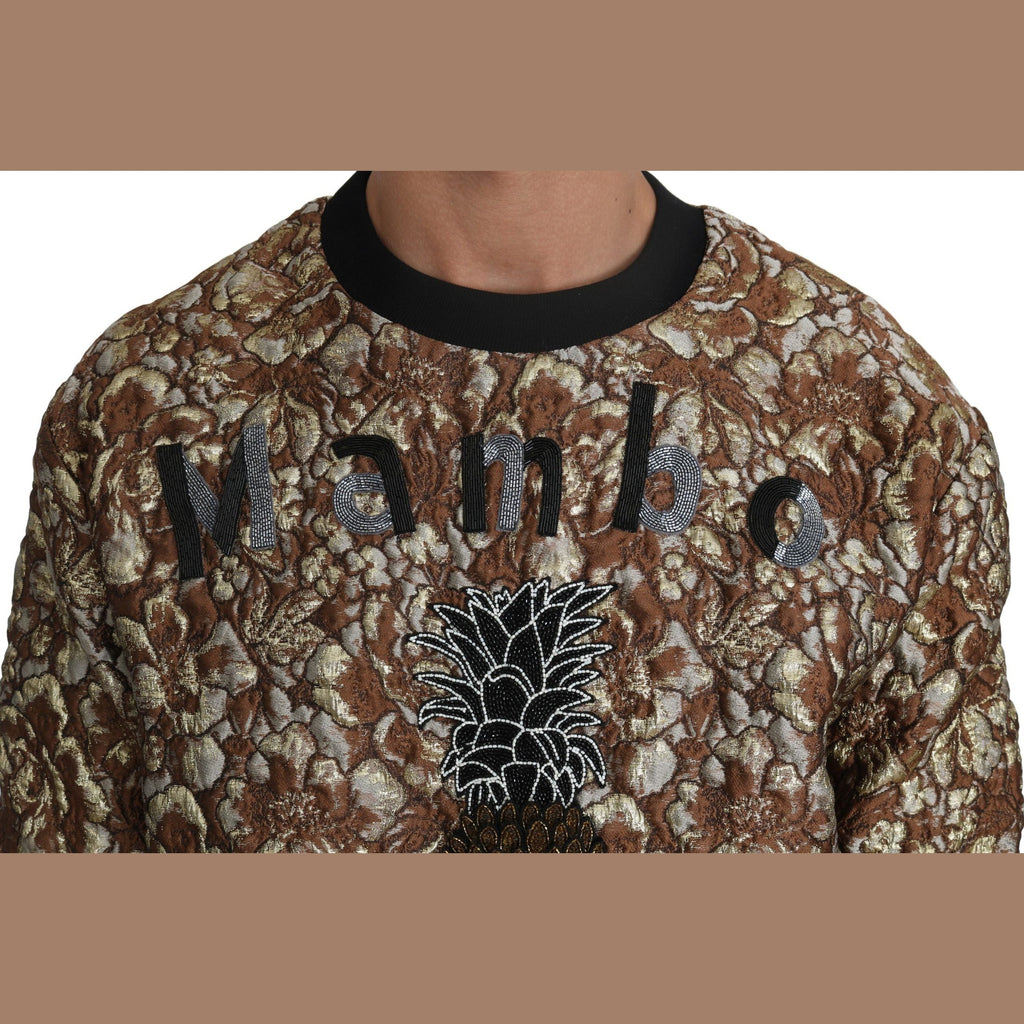 Dolce & Gabbana Multicolor MAMBO Jacquard Pineapple Pullover Sweater
