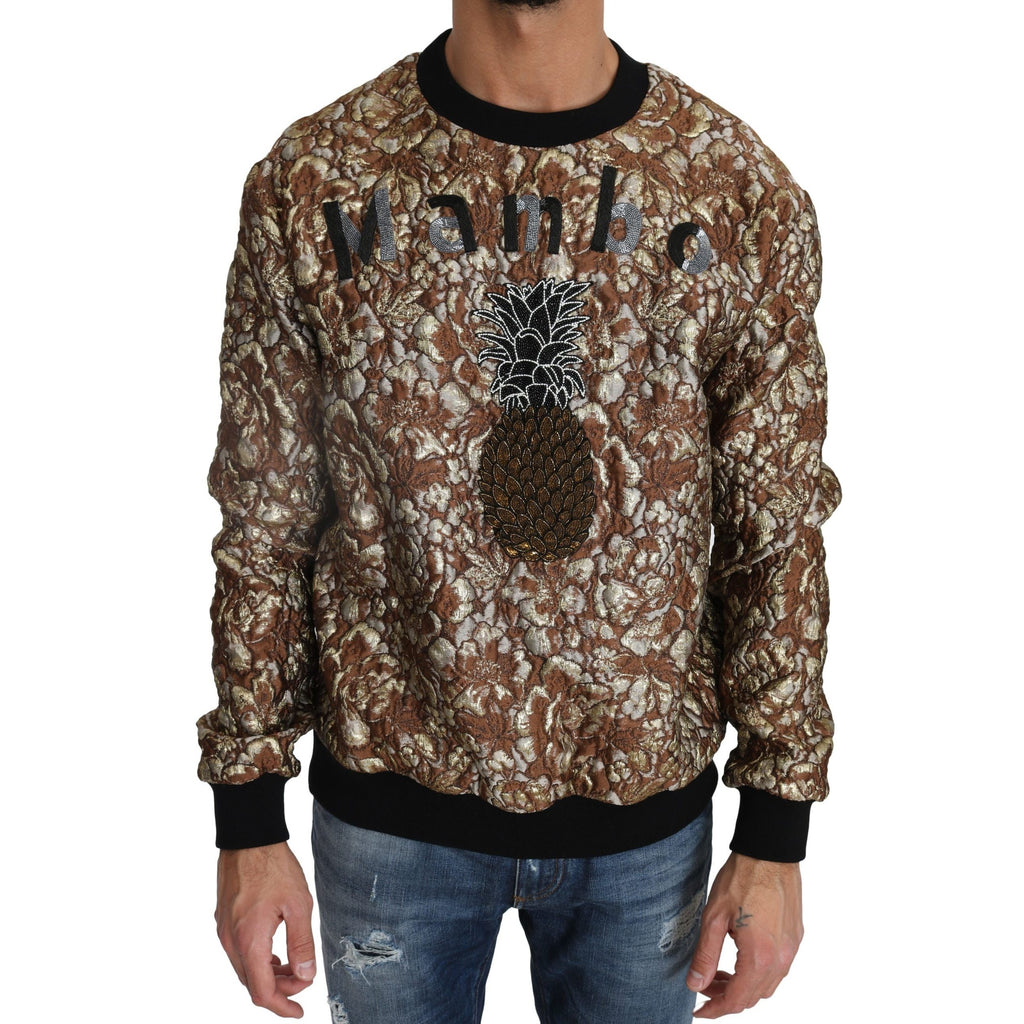 Dolce & Gabbana Multicolor MAMBO Jacquard Pineapple Pullover Sweater