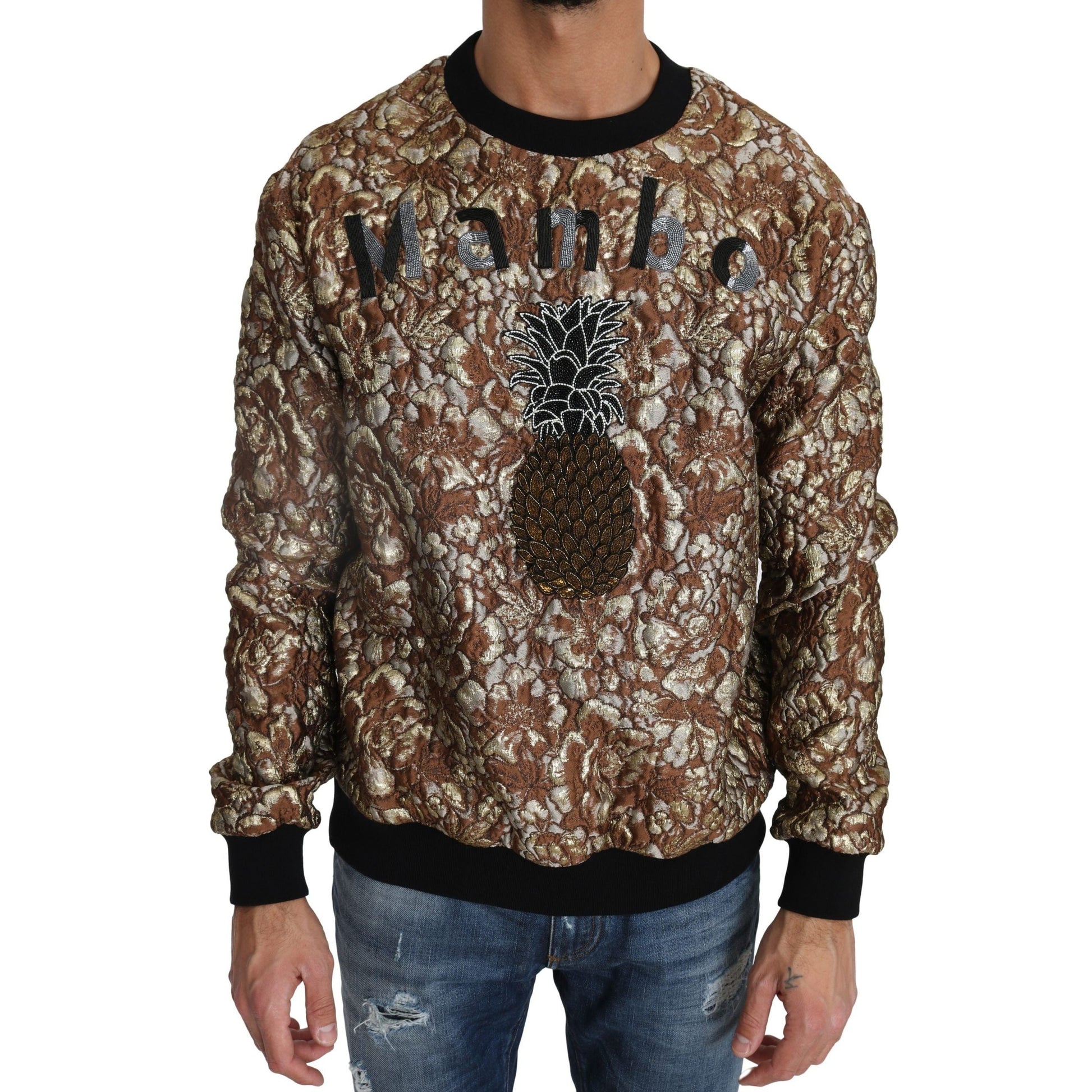 Dolce & Gabbana Multicolor MAMBO Jacquard Pineapple Pullover Sweater Dolce & Gabbana