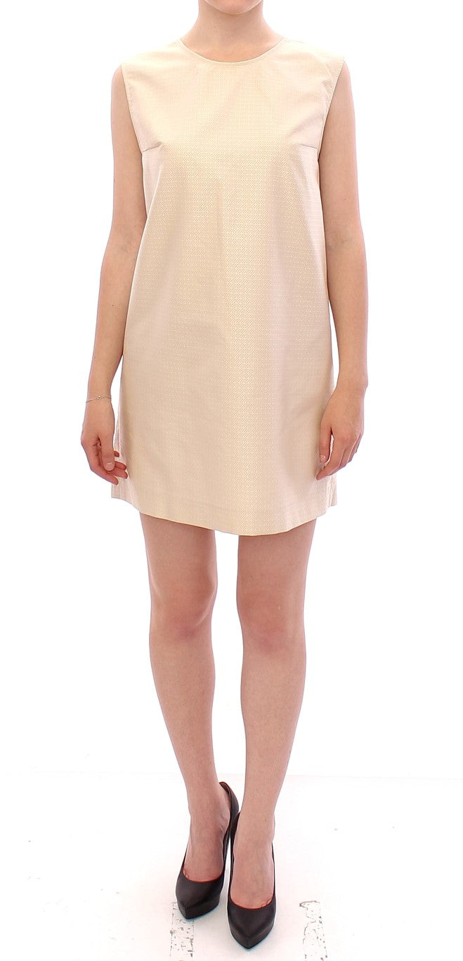 Andrea Incontri Beige Sleeveless Shift Mini Dress Andrea Incontri