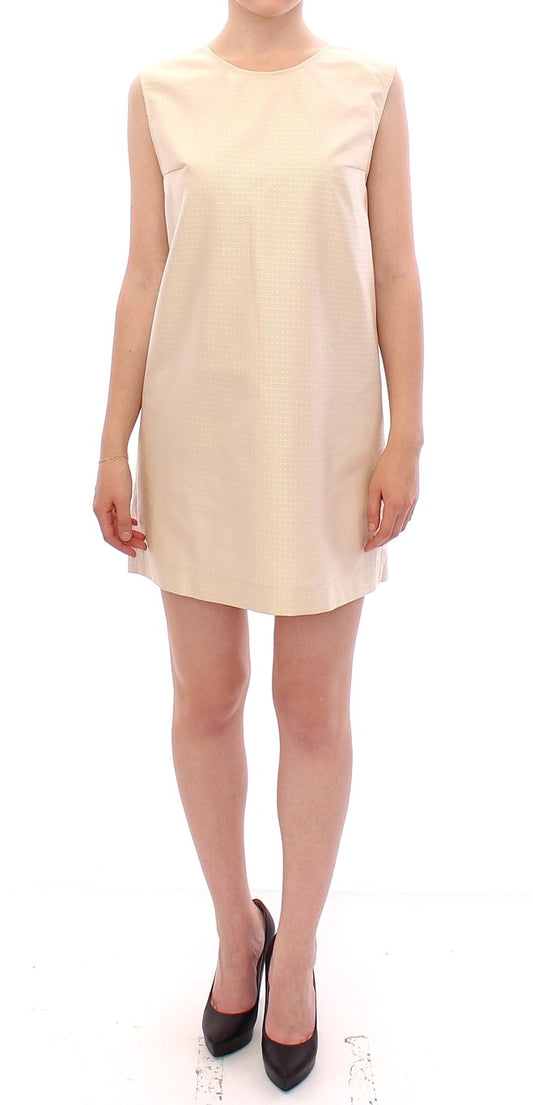 Andrea Incontri Beige Sleeveless Shift Mini Dress Andrea Incontri