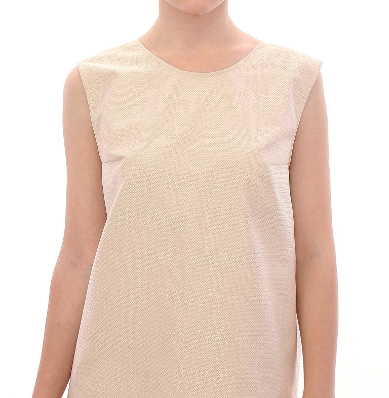 Andrea Incontri Beige Sleeveless Shift Mini Dress Andrea Incontri