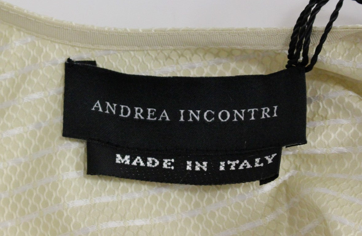 Andrea Incontri Beige Sleeveless Shift Mini Dress Andrea Incontri