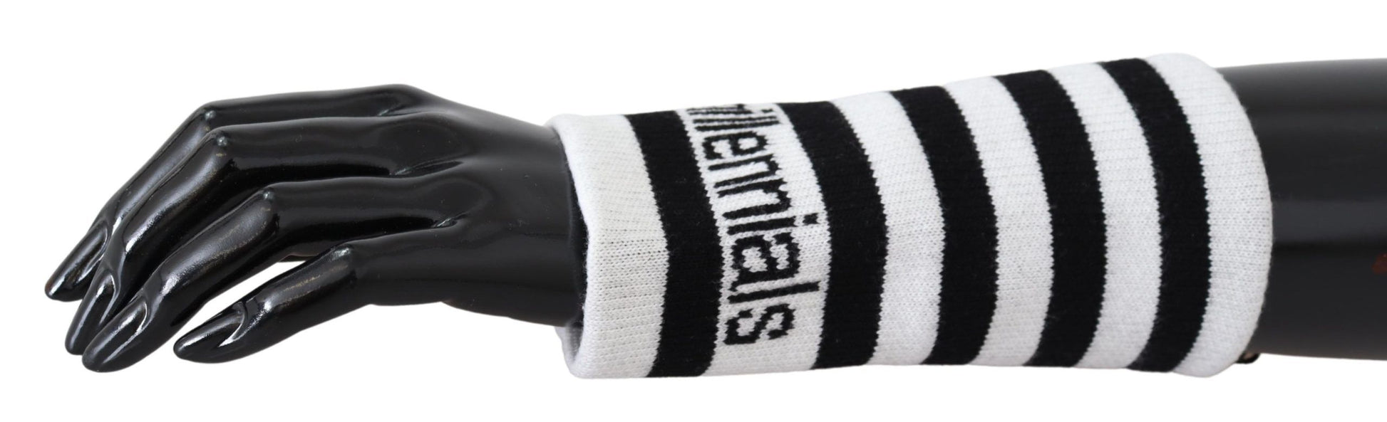 Dolce & Gabbana Black White Wool DGMillennials Wristband Wrap Dolce & Gabbana