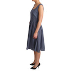 Dolce & Gabbana Blue Polka Cotton A-Line Stretch Dress