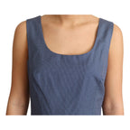Dolce & Gabbana Blue Polka Cotton A-Line Stretch Dress