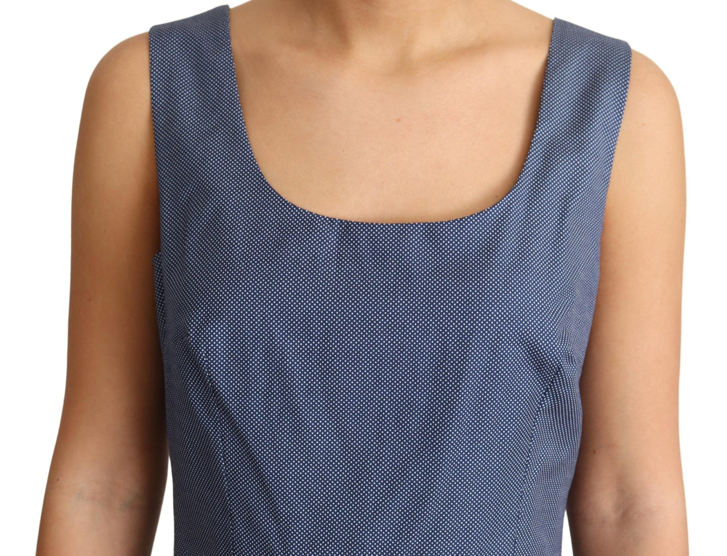 Dolce & Gabbana Blue Polka Cotton A-Line Stretch Dress Dolce & Gabbana