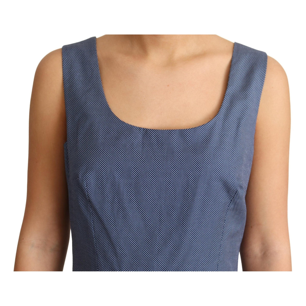 Dolce & Gabbana Blue Polka Cotton A-Line Stretch Dress