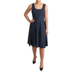 Dolce & Gabbana Blue Polka Dotted Cotton A-Line Dress