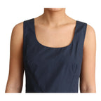 Dolce & Gabbana Blue Polka Dotted Cotton A-Line Dress
