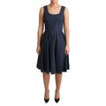 Dolce & Gabbana Blue Polka Dotted Cotton A-Line Dress