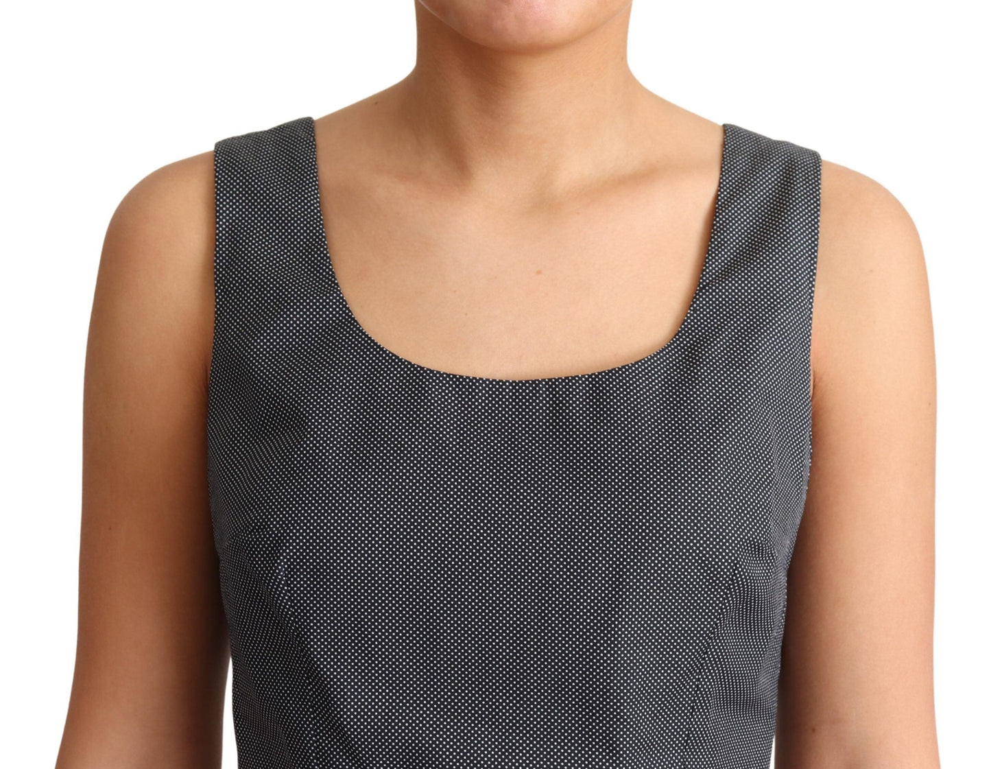 Dolce & Gabbana Black Polka Dotted Cotton A-Line Dress Dolce & Gabbana