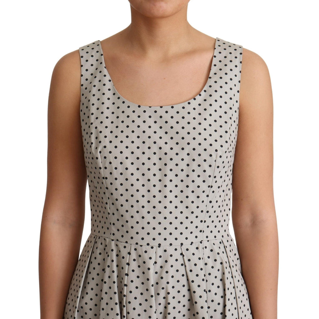 Dolce & Gabbana Beige Polka Dotted Cotton A-Line Dress