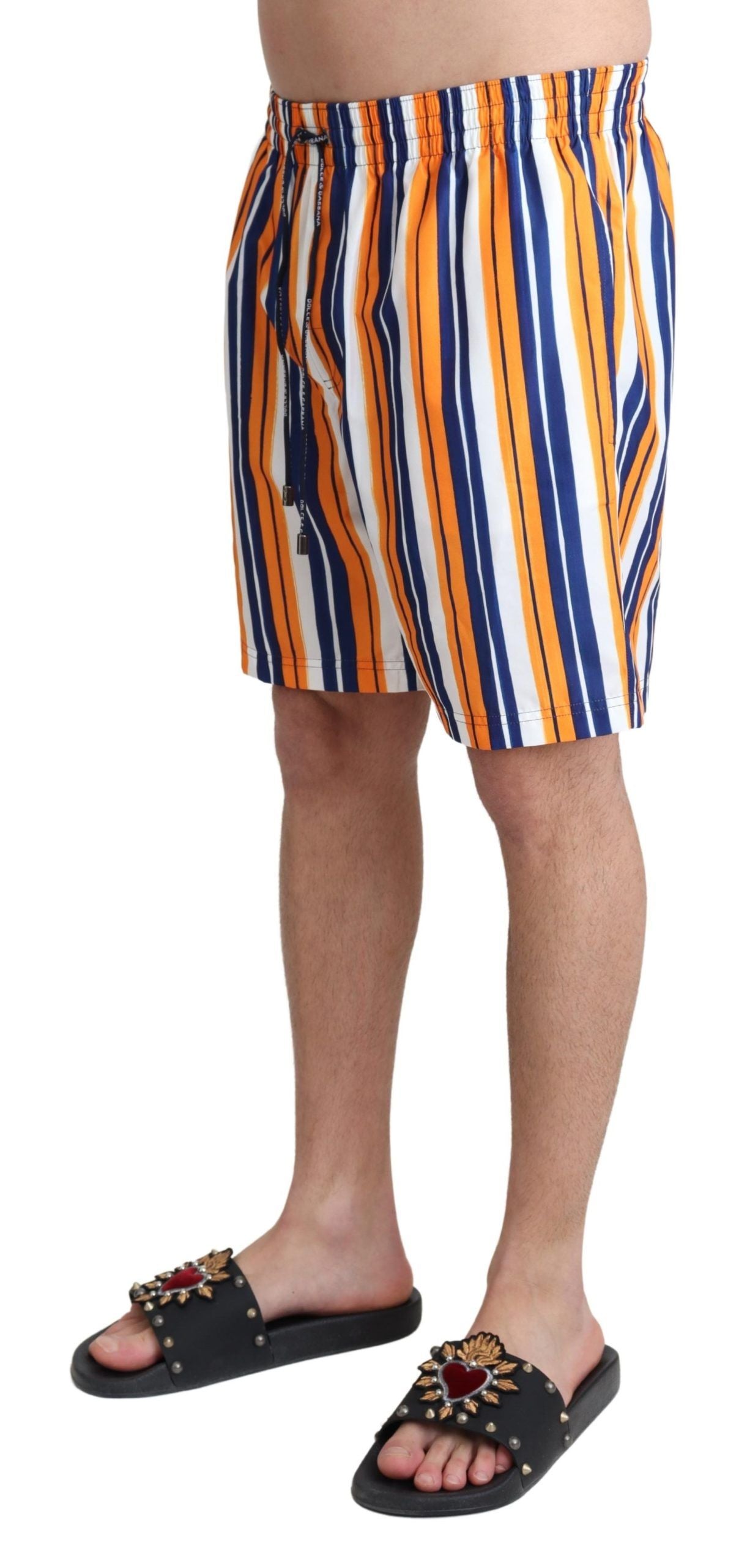 Dolce & Gabbana Multicolor Striped Beachwear Swimshorts Dolce & Gabbana