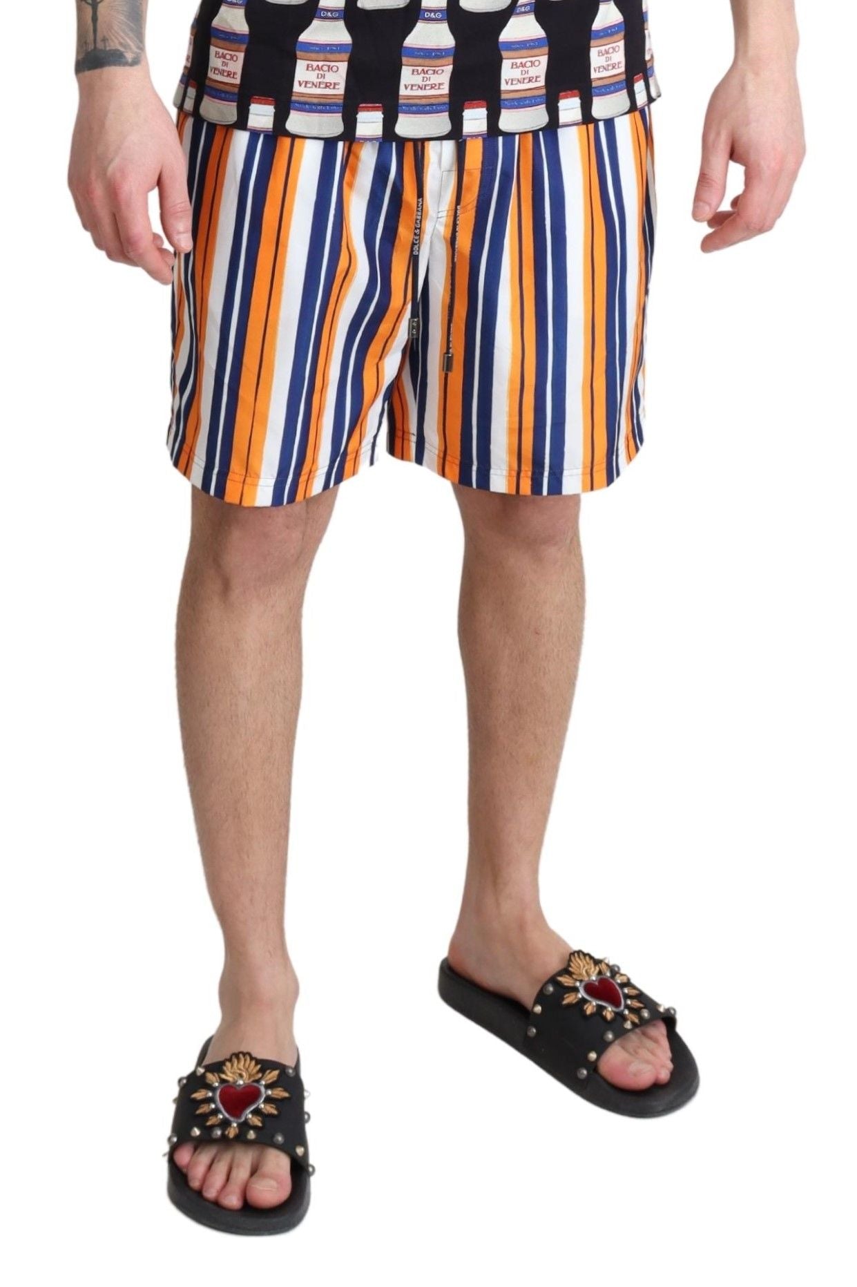 Dolce & Gabbana Multicolor Striped Beachwear Swimshorts Dolce & Gabbana