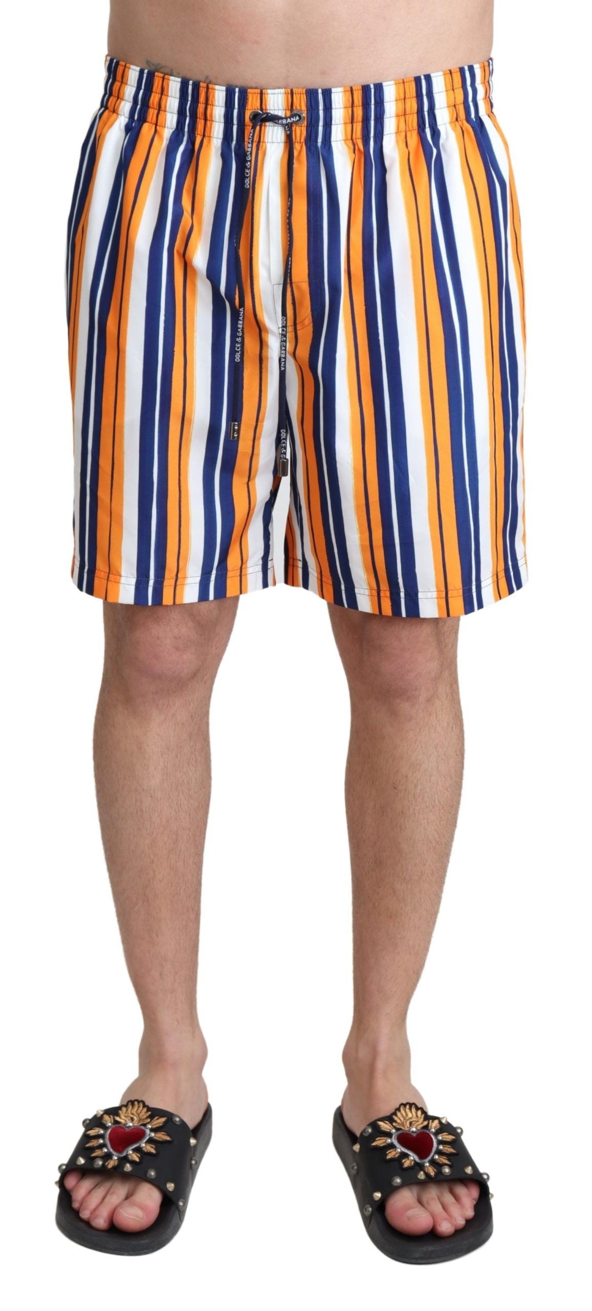 Dolce & Gabbana Multicolor Striped Beachwear Swimshorts Dolce & Gabbana