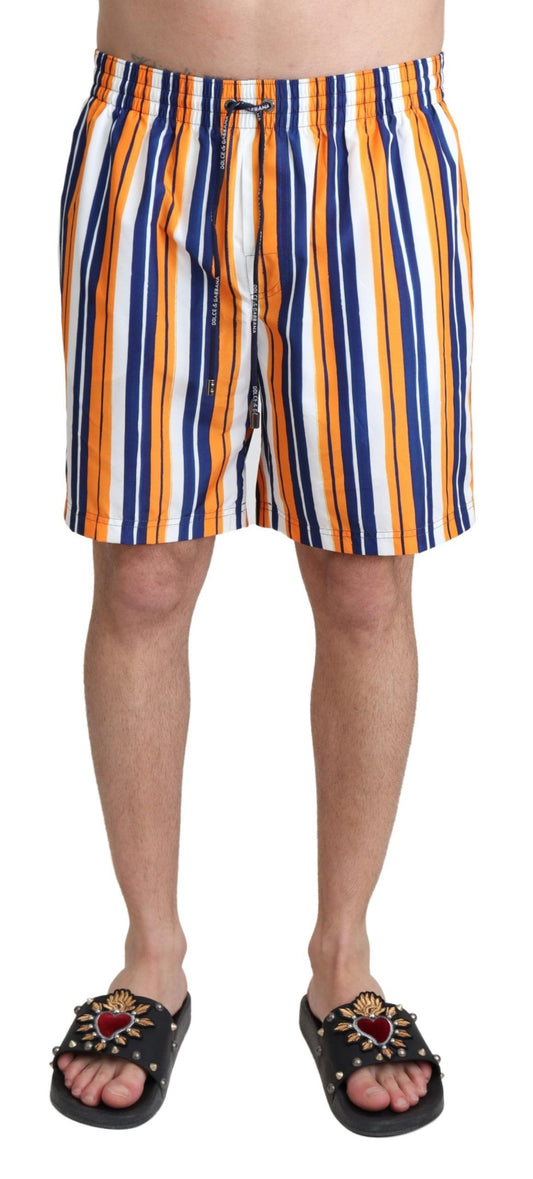 Dolce & Gabbana Multicolor Striped Beachwear Swimshorts Dolce & Gabbana