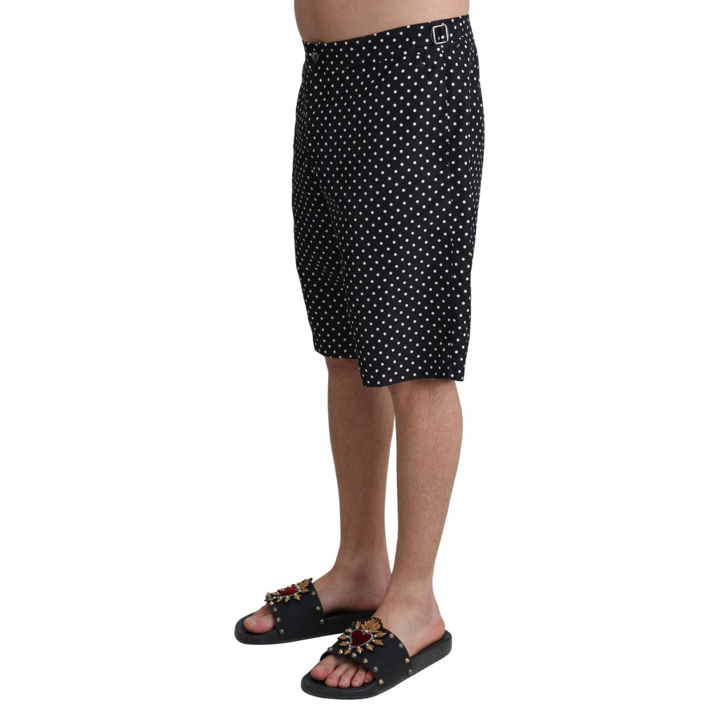 Dolce & Gabbana Black Polka Dots Beachwear Shorts Swimwear