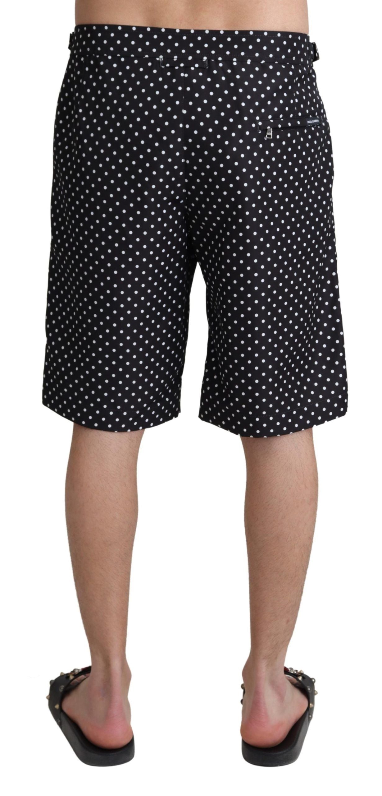 Dolce & Gabbana Black Polka Dots Beachwear Shorts Swimwear Dolce & Gabbana