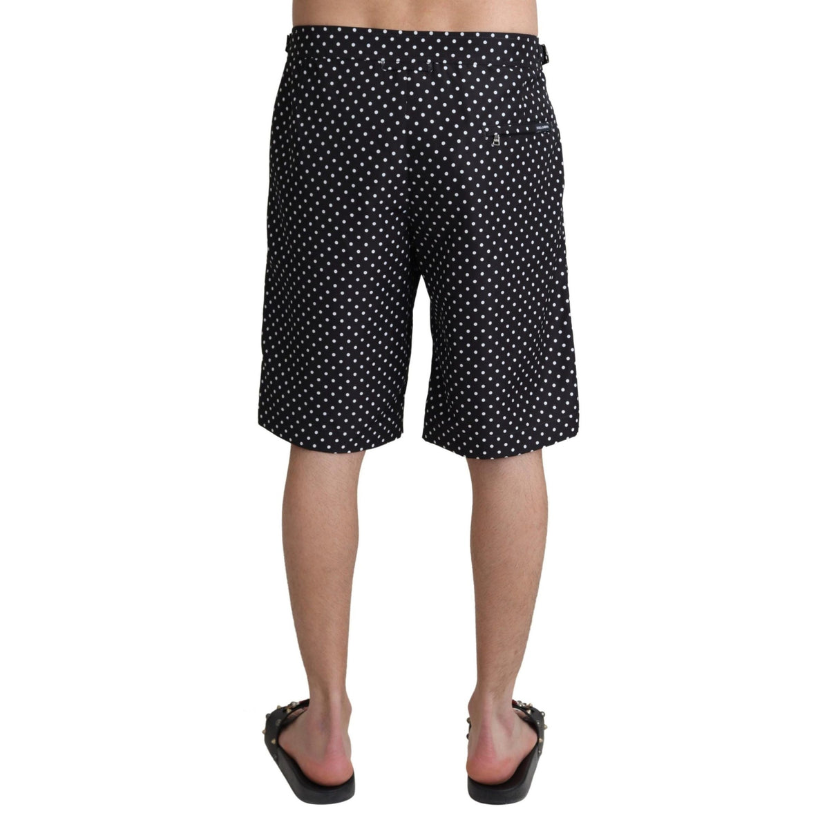 Dolce & Gabbana Black Polka Dots Beachwear Shorts Swimwear
