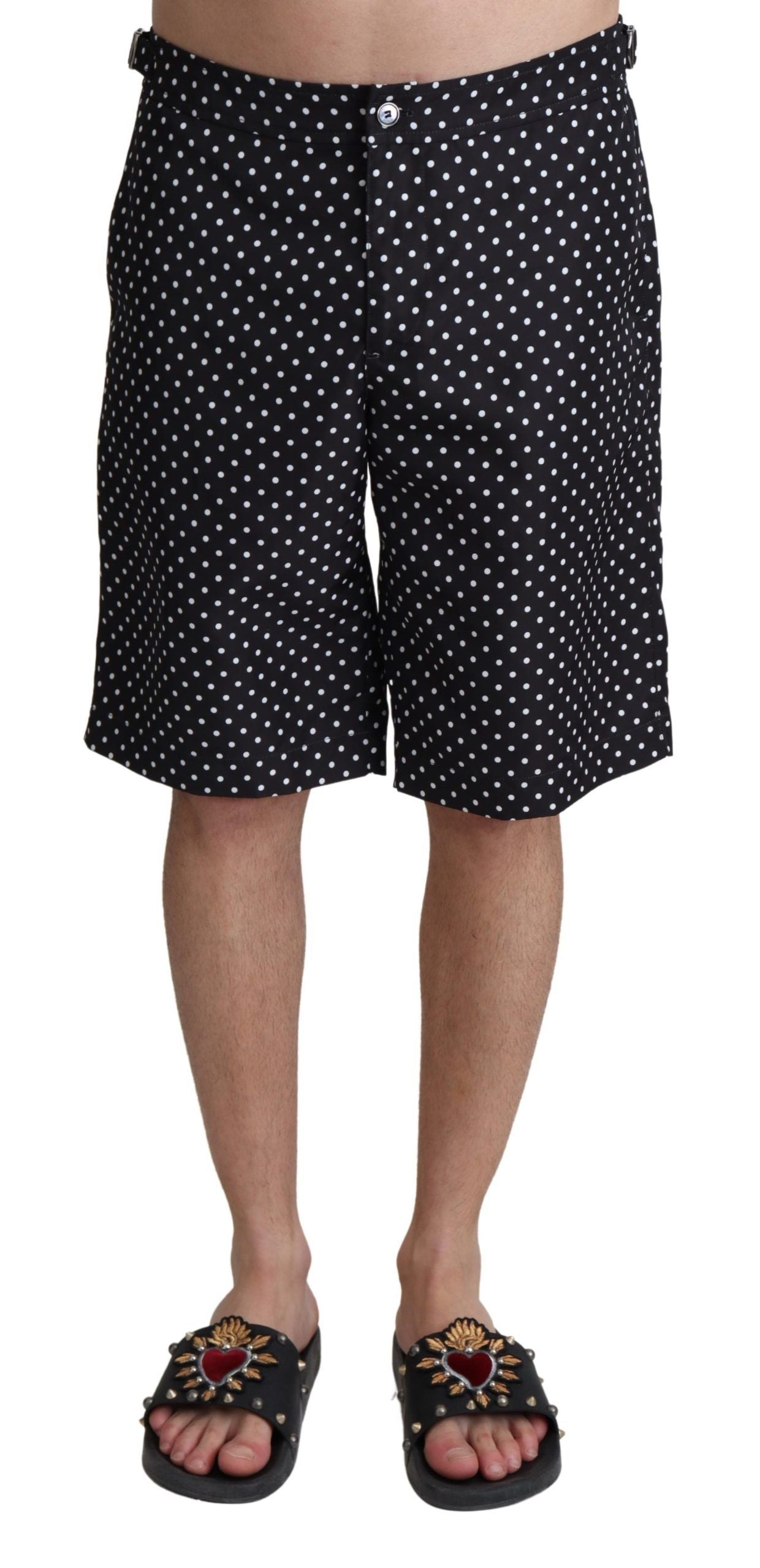 Dolce & Gabbana Black Polka Dots Beachwear Shorts Swimwear Dolce & Gabbana