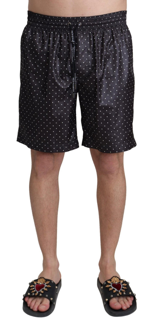 Dolce & Gabbana Black Polka Dot Print Beachwear Swimwear Dolce & Gabbana