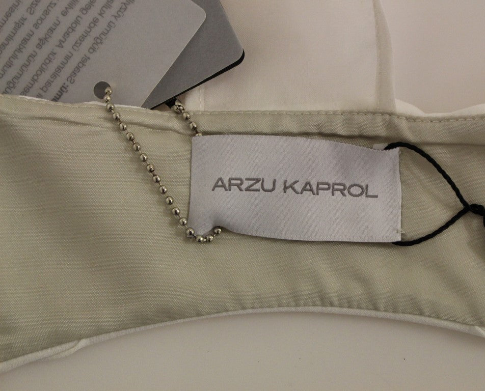 Arzu Kaprol White Lashes Open Back Vest Jacket Arzu Kaprol