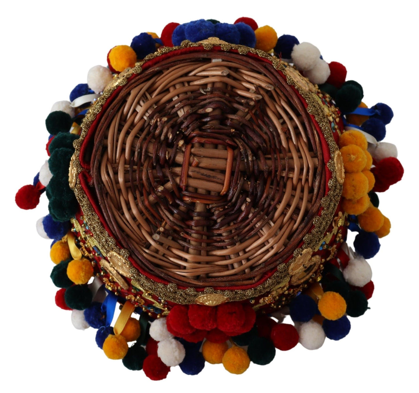Dolce & Gabbana Multicolor Cotton Embellished Agnese Basket Tote Bag Dolce & Gabbana