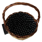 Dolce & Gabbana Beige Wood Wicker Rattan Basket Tote Bag